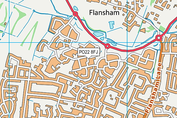 PO22 8FJ map - OS VectorMap District (Ordnance Survey)