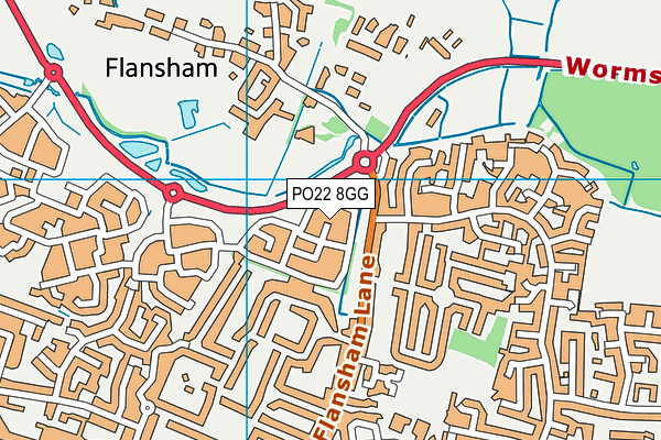 PO22 8GG map - OS VectorMap District (Ordnance Survey)