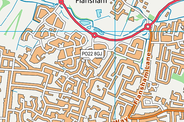 PO22 8GJ map - OS VectorMap District (Ordnance Survey) PO22 8GJ map - OS VectorMap District (Ordnance Survey)