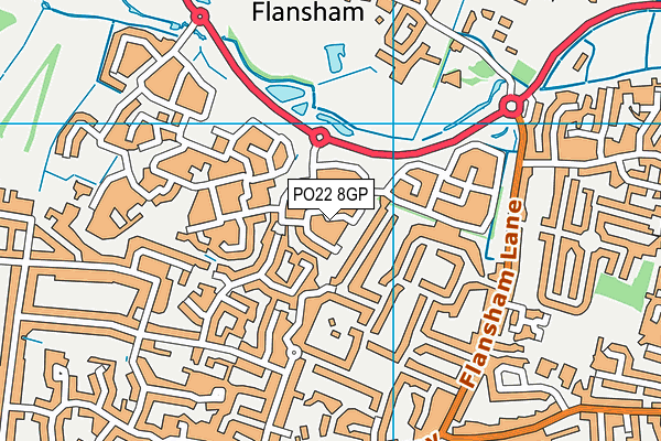 PO22 8GP map - OS VectorMap District (Ordnance Survey)