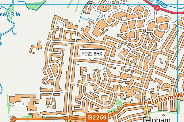 PO22 8HX map - OS VectorMap District (Ordnance Survey) PO22 8HX map - OS VectorMap District (Ordnance Survey)