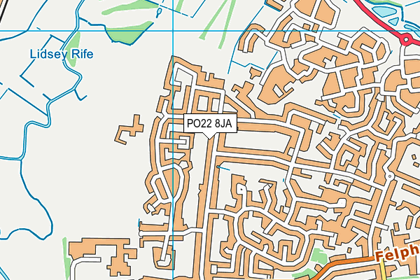 PO22 8JA map - OS VectorMap District (Ordnance Survey) PO22 8JA map - OS VectorMap District (Ordnance Survey)