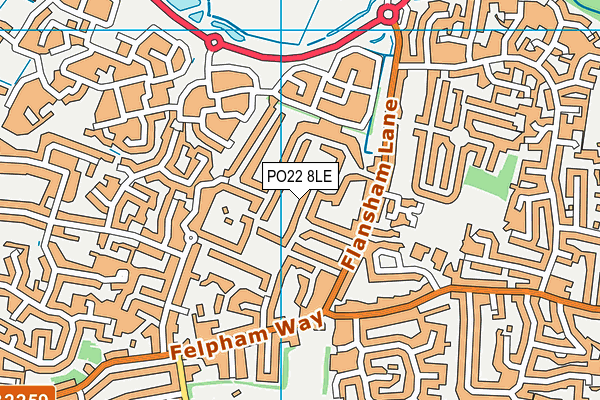 PO22 8LE map - OS VectorMap District (Ordnance Survey)