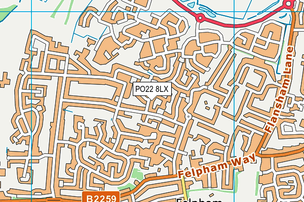 PO22 8LX map - OS VectorMap District (Ordnance Survey) PO22 8LX map - OS VectorMap District (Ordnance Survey)