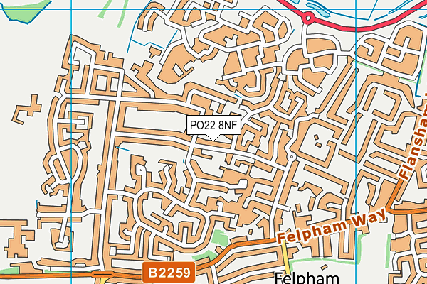 PO22 8NF map - OS VectorMap District (Ordnance Survey) PO22 8NF map - OS VectorMap District (Ordnance Survey)