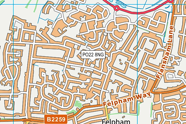 PO22 8NG map - OS VectorMap District (Ordnance Survey) PO22 8NG map - OS VectorMap District (Ordnance Survey)