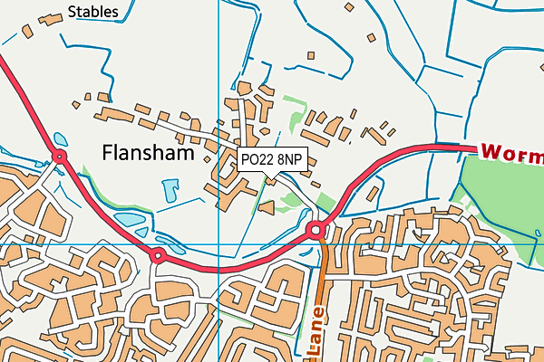 PO22 8NP map - OS VectorMap District (Ordnance Survey)