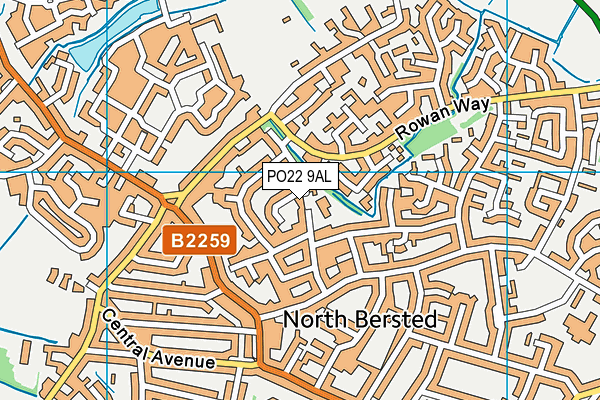 PO22 9AL map - OS VectorMap District (Ordnance Survey) PO22 9AL map - OS VectorMap District (Ordnance Survey)