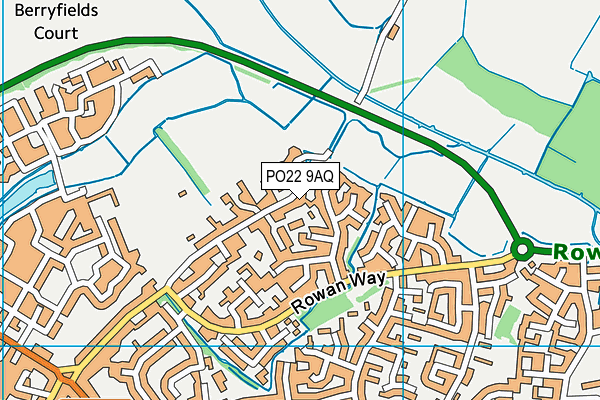 PO22 9AQ map - OS VectorMap District (Ordnance Survey) PO22 9AQ map - OS VectorMap District (Ordnance Survey)