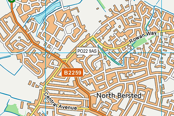 PO22 9AS map - OS VectorMap District (Ordnance Survey) PO22 9AS map - OS VectorMap District (Ordnance Survey)