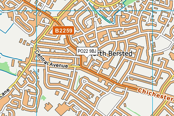PO22 9BJ map - OS VectorMap District (Ordnance Survey) PO22 9BJ map - OS VectorMap District (Ordnance Survey)
