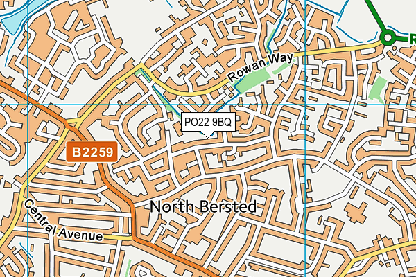 PO22 9BQ map - OS VectorMap District (Ordnance Survey) PO22 9BQ map - OS VectorMap District (Ordnance Survey)