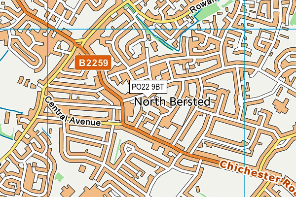 PO22 9BT map - OS VectorMap District (Ordnance Survey) PO22 9BT map - OS VectorMap District (Ordnance Survey)