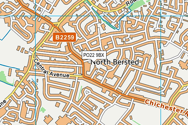 PO22 9BX map - OS VectorMap District (Ordnance Survey) PO22 9BX map - OS VectorMap District (Ordnance Survey)