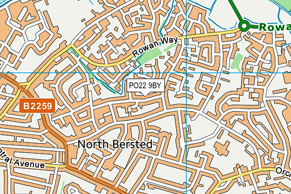 PO22 9BY map - OS VectorMap District (Ordnance Survey) PO22 9BY map - OS VectorMap District (Ordnance Survey)