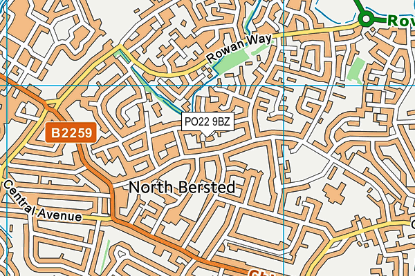 PO22 9BZ map - OS VectorMap District (Ordnance Survey) PO22 9BZ map - OS VectorMap District (Ordnance Survey)