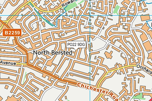 PO22 9DG map - OS VectorMap District (Ordnance Survey) PO22 9DG map - OS VectorMap District (Ordnance Survey)