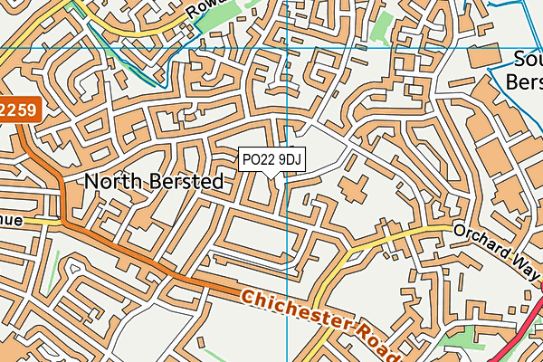 PO22 9DJ map - OS VectorMap District (Ordnance Survey) PO22 9DJ map - OS VectorMap District (Ordnance Survey)