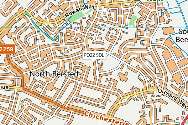 PO22 9DL map - OS VectorMap District (Ordnance Survey) PO22 9DL map - OS VectorMap District (Ordnance Survey)