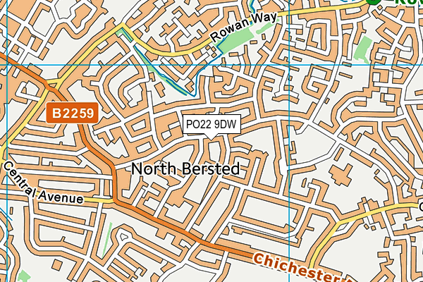 PO22 9DW map - OS VectorMap District (Ordnance Survey) PO22 9DW map - OS VectorMap District (Ordnance Survey)