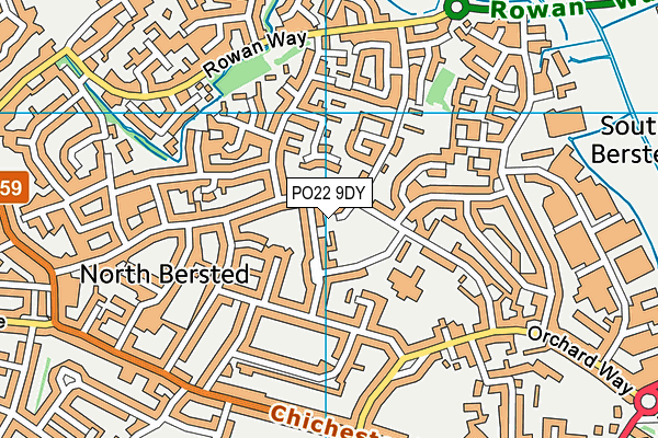 PO22 9DY map - OS VectorMap District (Ordnance Survey) PO22 9DY map - OS VectorMap District (Ordnance Survey)