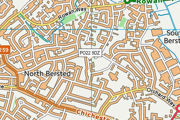 PO22 9DZ map - OS VectorMap District (Ordnance Survey) PO22 9DZ map - OS VectorMap District (Ordnance Survey)