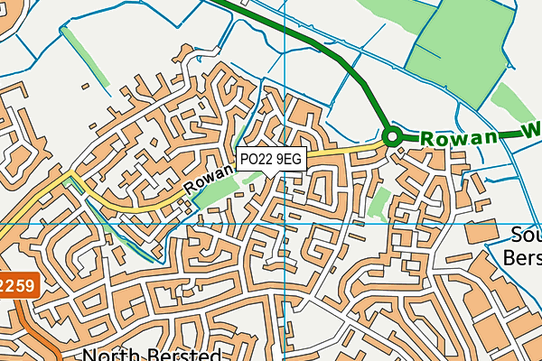 PO22 9EG map - OS VectorMap District (Ordnance Survey) PO22 9EG map - OS VectorMap District (Ordnance Survey)