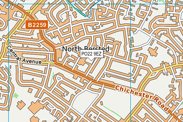 PO22 9EZ map - OS VectorMap District (Ordnance Survey) PO22 9EZ map - OS VectorMap District (Ordnance Survey)