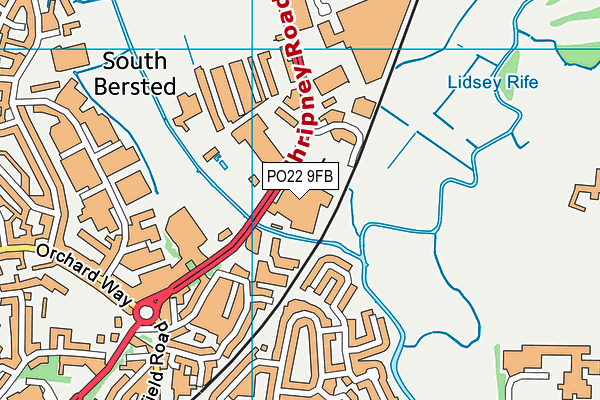 PO22 9FB map - OS VectorMap District (Ordnance Survey) PO22 9FB map - OS VectorMap District (Ordnance Survey)