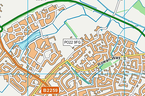 PO22 9FG map - OS VectorMap District (Ordnance Survey) PO22 9FG map - OS VectorMap District (Ordnance Survey)