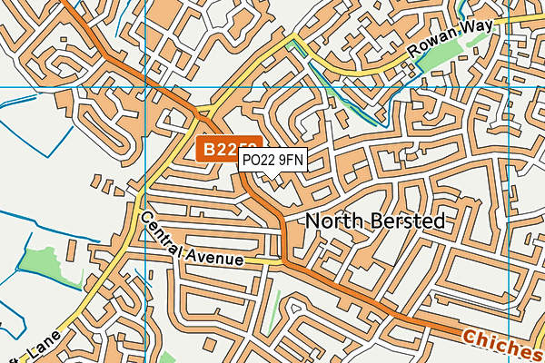 PO22 9FN map - OS VectorMap District (Ordnance Survey) PO22 9FN map - OS VectorMap District (Ordnance Survey)