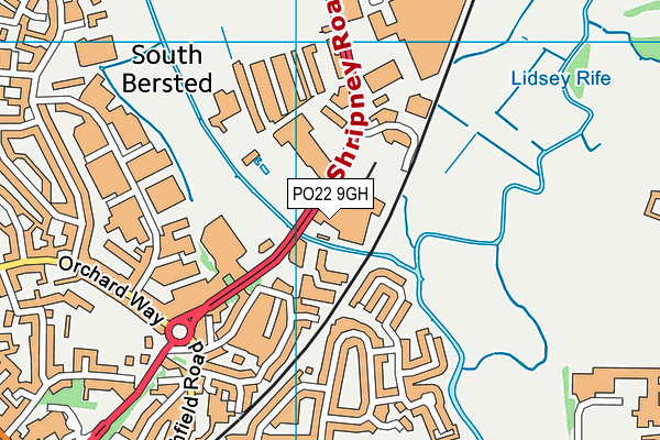 PO22 9GH map - OS VectorMap District (Ordnance Survey) PO22 9GH map - OS VectorMap District (Ordnance Survey)