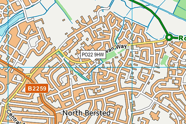 PO22 9HW map - OS VectorMap District (Ordnance Survey) PO22 9HW map - OS VectorMap District (Ordnance Survey)