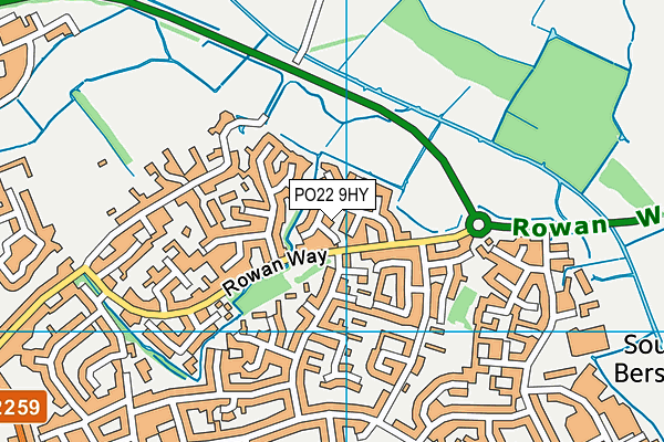PO22 9HY map - OS VectorMap District (Ordnance Survey) PO22 9HY map - OS VectorMap District (Ordnance Survey)