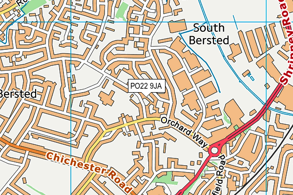 PO22 9JA map - OS VectorMap District (Ordnance Survey) PO22 9JA map - OS VectorMap District (Ordnance Survey)