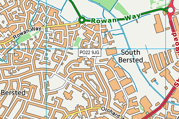 PO22 9JG map - OS VectorMap District (Ordnance Survey) PO22 9JG map - OS VectorMap District (Ordnance Survey)