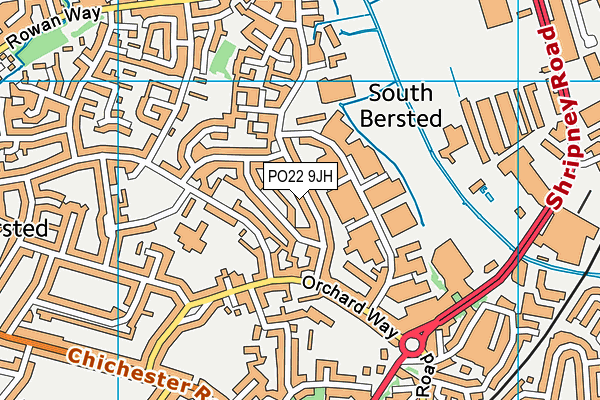 PO22 9JH map - OS VectorMap District (Ordnance Survey) PO22 9JH map - OS VectorMap District (Ordnance Survey)