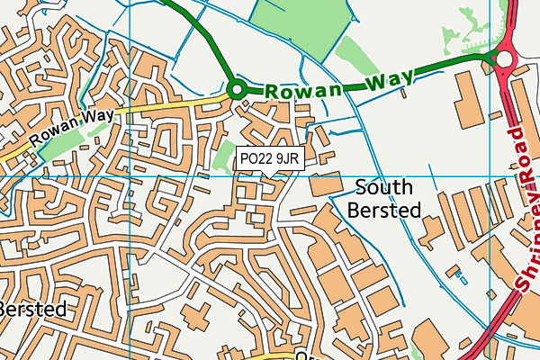 PO22 9JR map - OS VectorMap District (Ordnance Survey) PO22 9JR map - OS VectorMap District (Ordnance Survey)