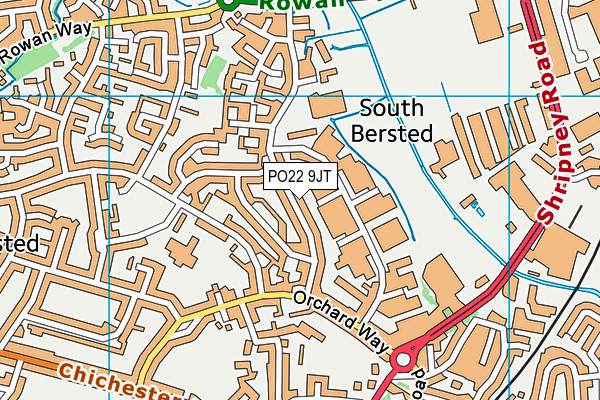 PO22 9JT map - OS VectorMap District (Ordnance Survey) PO22 9JT map - OS VectorMap District (Ordnance Survey)