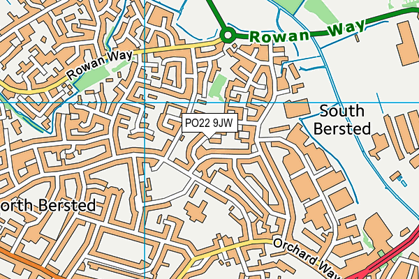 PO22 9JW map - OS VectorMap District (Ordnance Survey) PO22 9JW map - OS VectorMap District (Ordnance Survey)