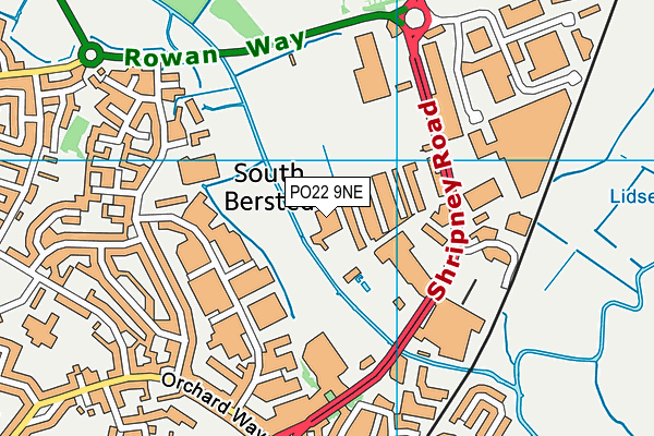 PO22 9NE map - OS VectorMap District (Ordnance Survey) PO22 9NE map - OS VectorMap District (Ordnance Survey)