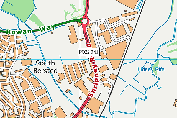 PO22 9NJ map - OS VectorMap District (Ordnance Survey) PO22 9NJ map - OS VectorMap District (Ordnance Survey)