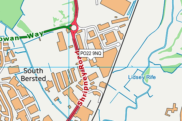 PO22 9NQ map - OS VectorMap District (Ordnance Survey) PO22 9NQ map - OS VectorMap District (Ordnance Survey)