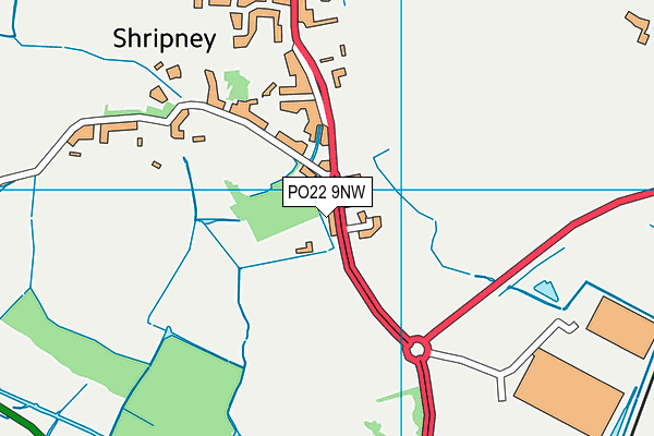 PO22 9NW map - OS VectorMap District (Ordnance Survey) PO22 9NW map - OS VectorMap District (Ordnance Survey)