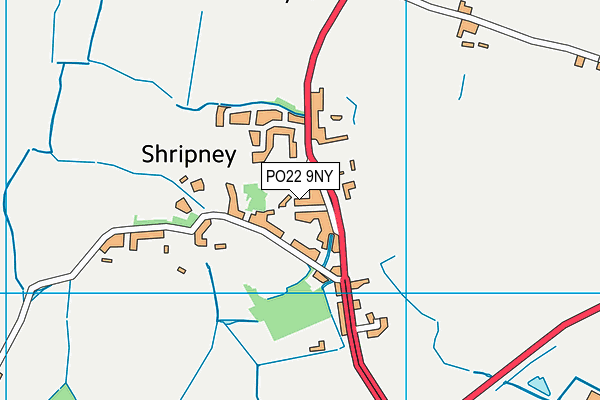 PO22 9NY map - OS VectorMap District (Ordnance Survey) PO22 9NY map - OS VectorMap District (Ordnance Survey)