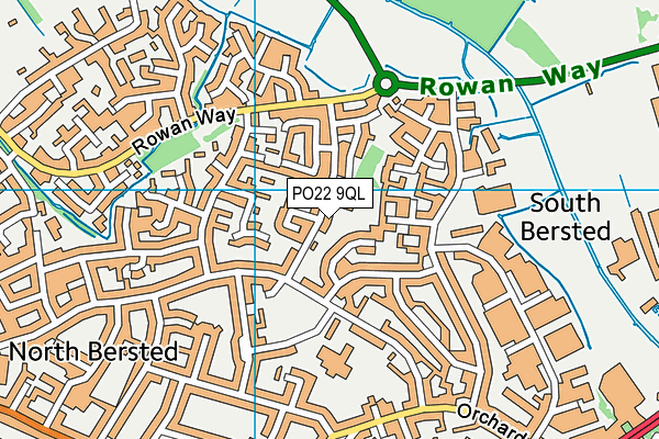 PO22 9QL map - OS VectorMap District (Ordnance Survey) PO22 9QL map - OS VectorMap District (Ordnance Survey)