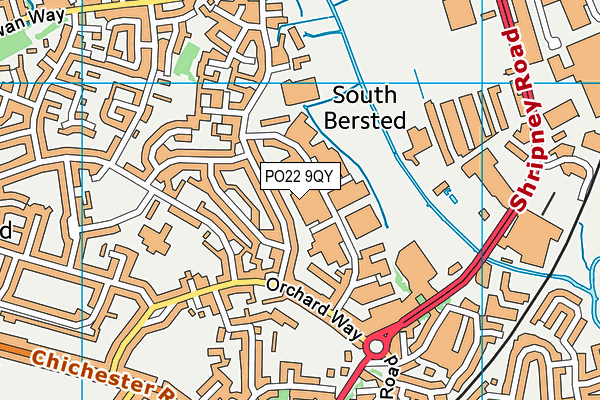 PO22 9QY map - OS VectorMap District (Ordnance Survey) PO22 9QY map - OS VectorMap District (Ordnance Survey)