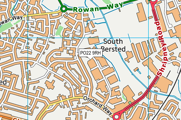PO22 9RH map - OS VectorMap District (Ordnance Survey) PO22 9RH map - OS VectorMap District (Ordnance Survey)