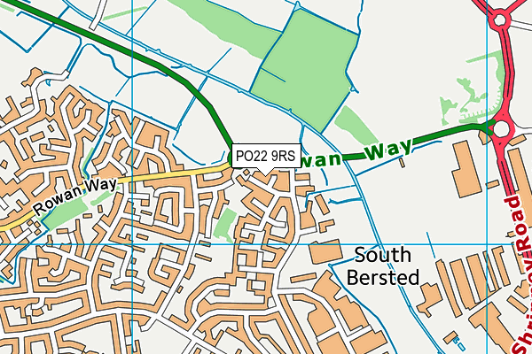 PO22 9RS map - OS VectorMap District (Ordnance Survey) PO22 9RS map - OS VectorMap District (Ordnance Survey)