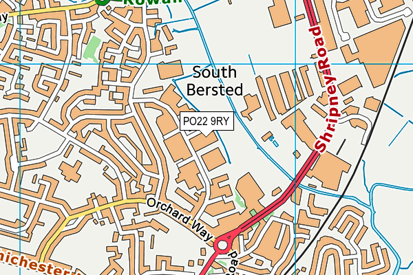 PO22 9RY map - OS VectorMap District (Ordnance Survey) PO22 9RY map - OS VectorMap District (Ordnance Survey)